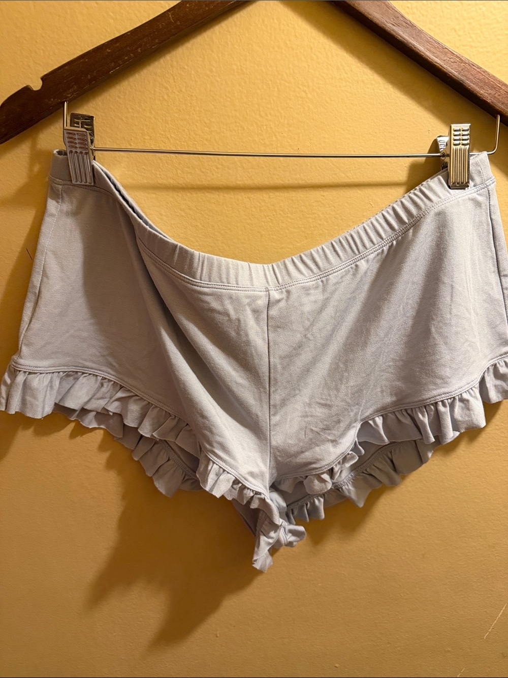 Skims Ruffled Cotton-Blend Sleep Shorts